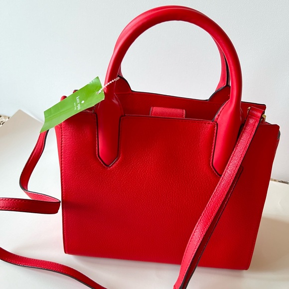 Kate Spade Small Meriweather Flynn Street Satchel Crossbody Red NWT NEW - Picture 8 of 12